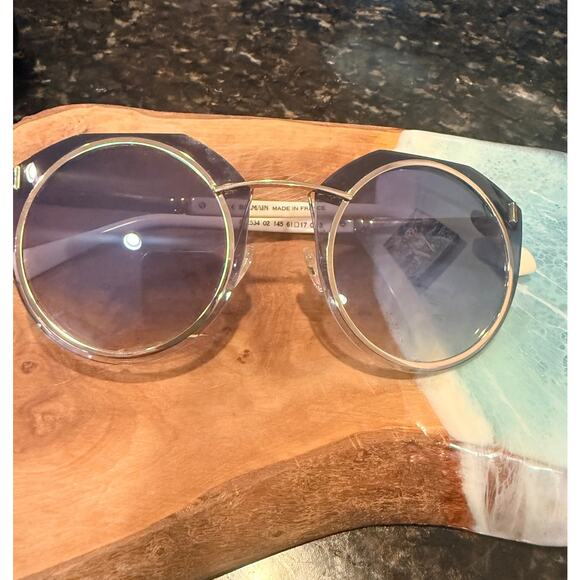 Balmain Paris BL2534 Sunglasses Gold White Round Cat 3 Made in France main image 5